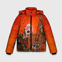 Куртка зимняя для мальчика Скелет с гитарой, цвет: 3D-черный