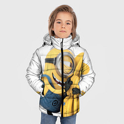 Куртка зимняя для мальчика Minion loves banana цвета 3D-черный — фото 2