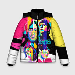 Куртка зимняя для мальчика The Beatles: Poly-art, цвет: 3D-красный