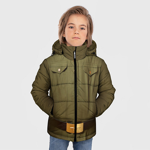 Зимняя куртка для мальчика Униформа солдата / 3D-Черный – фото 3