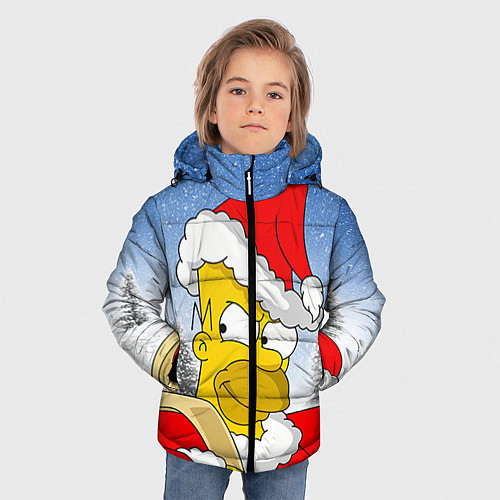 Зимняя куртка для мальчика Санта Гомер / 3D-Черный – фото 3