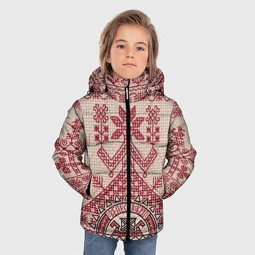 Зимняя куртка для мальчика Вышивка / 3D-Черный – фото 3