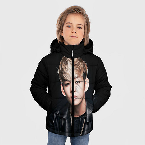 Зимняя куртка для мальчика Вишня / 3D-Черный – фото 3
