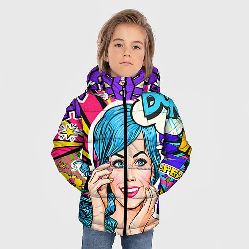Зимняя куртка для мальчика Pop art / 3D-Черный – фото 3