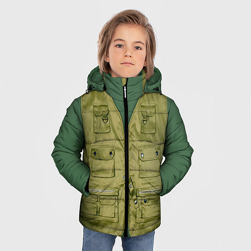 Зимняя куртка для мальчика Жилетка рыбака / 3D-Черный – фото 3
