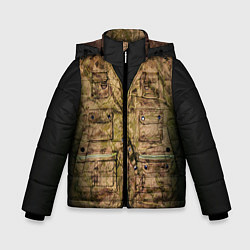 Куртка зимняя для мальчика Жилетка охотника, цвет: 3D-черный