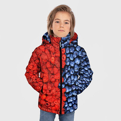 Зимняя куртка для мальчика Ягодка / 3D-Светло-серый – фото 3
