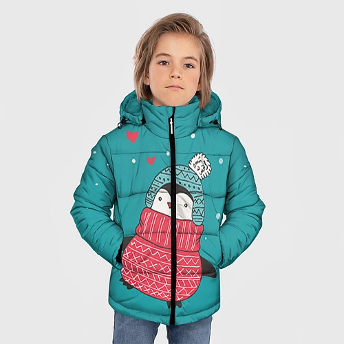 Зимняя куртка для мальчика Пингвинчик / 3D-Черный – фото 3