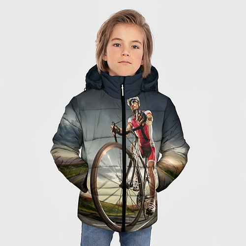 Зимняя куртка для мальчика Велогонщик / 3D-Черный – фото 3