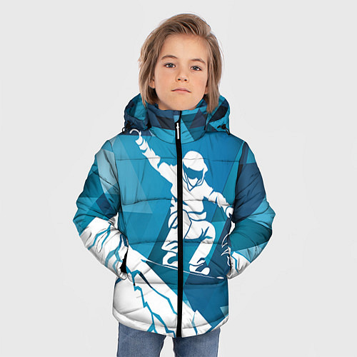 Зимняя куртка для мальчика Горы и сноубордист / 3D-Черный – фото 3