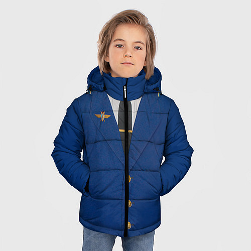 Зимняя куртка для мальчика Китель / 3D-Черный – фото 3
