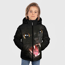 Куртка зимняя для мальчика Черный кот, цвет: 3D-черный — фото 2