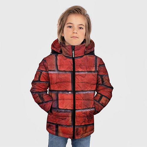 Зимняя куртка для мальчика Кирпич / 3D-Черный – фото 3