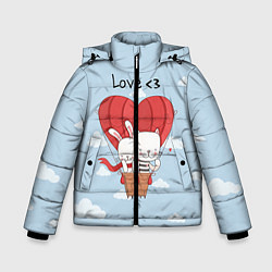 Куртка зимняя для мальчика Влюбленные на шаре, цвет: 3D-красный