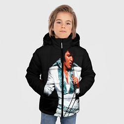 Куртка зимняя для мальчика Элвис поет, цвет: 3D-черный — фото 2