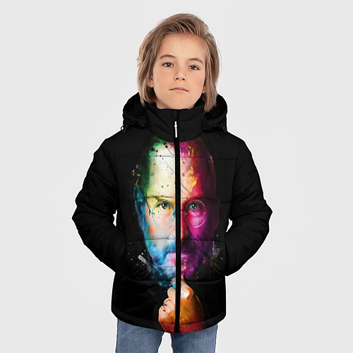 Зимняя куртка для мальчика Стив Джобс / 3D-Черный – фото 3