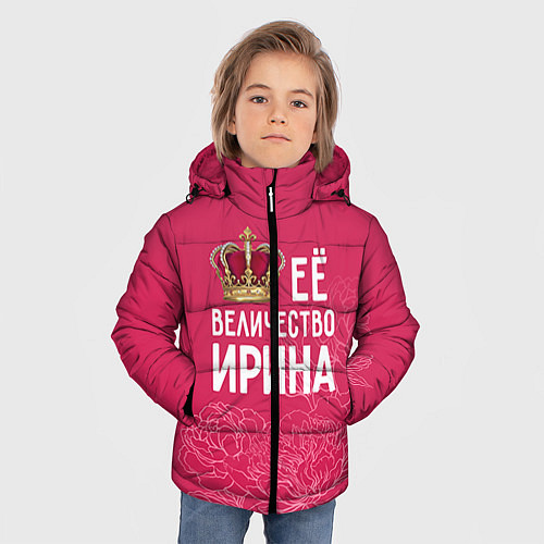 Зимняя куртка для мальчика Её величество Ирина / 3D-Светло-серый – фото 3