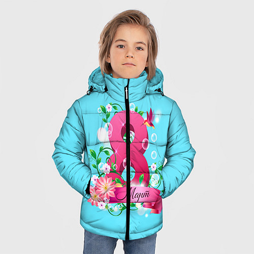 Зимняя куртка для мальчика Восьмерка и колибри / 3D-Черный – фото 3