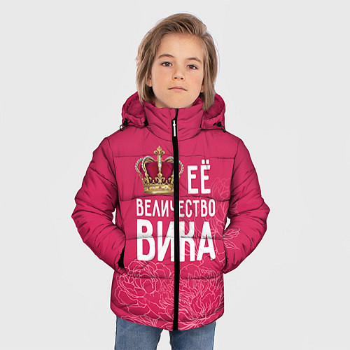Зимняя куртка для мальчика Её величество Вика / 3D-Черный – фото 3