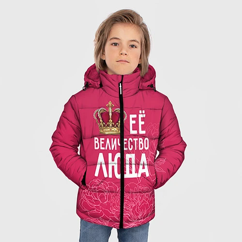 Зимняя куртка для мальчика Её величество Люда / 3D-Красный – фото 3
