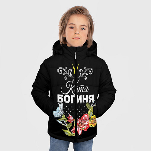 Зимняя куртка для мальчика Богиня Катя / 3D-Черный – фото 3