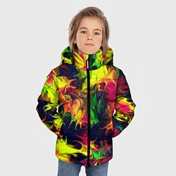 Куртка зимняя для мальчика Кислотный взрыв, цвет: 3D-красный — фото 2