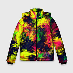 Куртка зимняя для мальчика Кислотный взрыв, цвет: 3D-черный