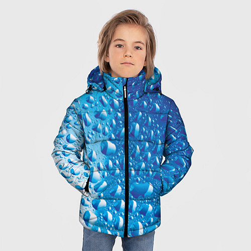 Зимняя куртка для мальчика Капли воды / 3D-Черный – фото 3