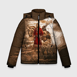 Куртка зимняя для мальчика Русь священная, цвет: 3D-черный