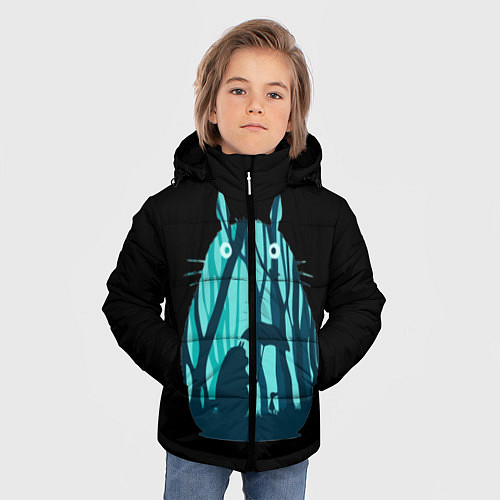 Зимняя куртка для мальчика Тоторо в лесу / 3D-Черный – фото 3