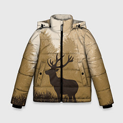 Куртка зимняя для мальчика Олень на охоте, цвет: 3D-красный