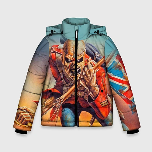 Зимняя куртка для мальчика Iron Maiden: Crash arrow / 3D-Светло-серый – фото 1