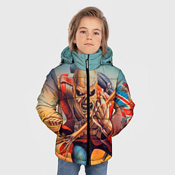 Куртка зимняя для мальчика Iron Maiden: Crash arrow, цвет: 3D-светло-серый — фото 2