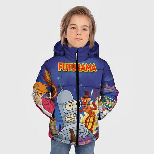 Зимняя куртка для мальчика Futurama Devil / 3D-Черный – фото 3