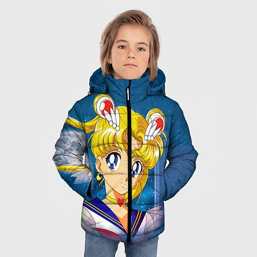 Зимняя куртка для мальчика Сейлор Мун / 3D-Черный – фото 3