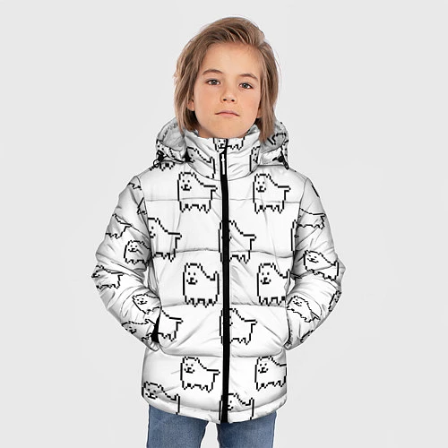 Зимняя куртка для мальчика Undertale Annoying dog white / 3D-Черный – фото 3
