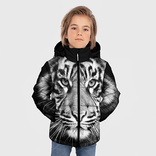 Зимняя куртка для мальчика Красавец тигр / 3D-Черный – фото 3