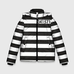 Куртка зимняя для мальчика Заключенный, цвет: 3D-черный
