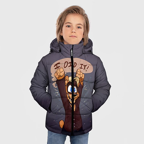 Зимняя куртка для мальчика Five Nights: I Did It / 3D-Черный – фото 3