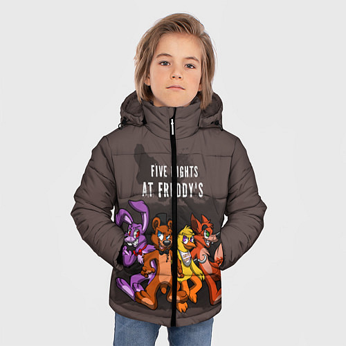 Зимняя куртка для мальчика Five Nights At Freddy's / 3D-Светло-серый – фото 3