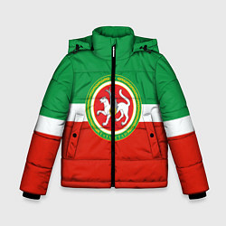 Куртка зимняя для мальчика Татарстан: флаг цвета 3D-черный — фото 1