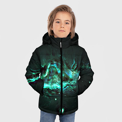 Зимняя куртка для мальчика Космос / 3D-Черный – фото 3