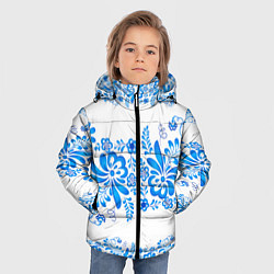 Куртка зимняя для мальчика Гжель, цвет: 3D-светло-серый — фото 2