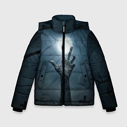 Куртка зимняя для мальчика Рука зомби, цвет: 3D-черный