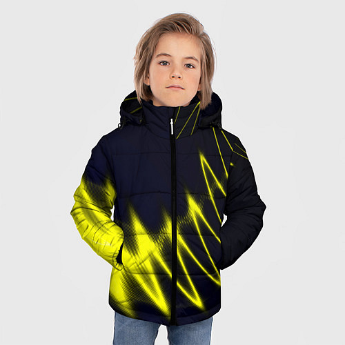Зимняя куртка для мальчика Молния / 3D-Светло-серый – фото 3