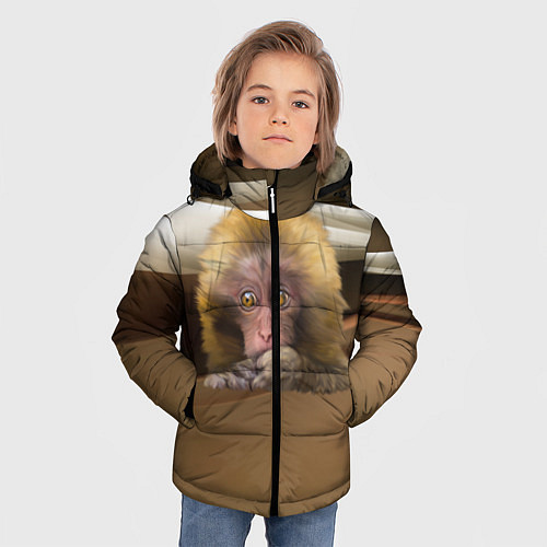 Зимняя куртка для мальчика Мартышка / 3D-Черный – фото 3
