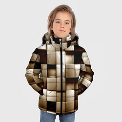Куртка зимняя для мальчика Кубики, цвет: 3D-черный — фото 2