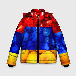Куртка зимняя для мальчика Флаг Армении, цвет: 3D-черный