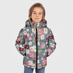 Куртка зимняя для мальчика Цветочки, цвет: 3D-черный — фото 2