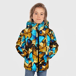 Куртка зимняя для мальчика Бабочки, цвет: 3D-черный — фото 2